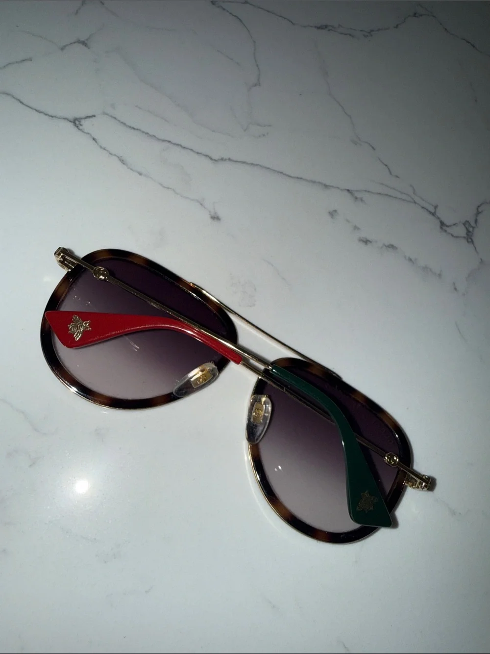 GUCCI Tortoiseshell Frame Sunglasses - Brown Lenses